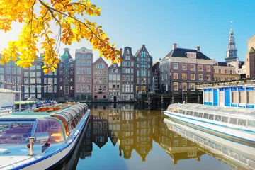 Deurstickers Houses of Amsterdam, Netherlands © neirfy