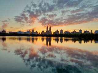 sunset in central park