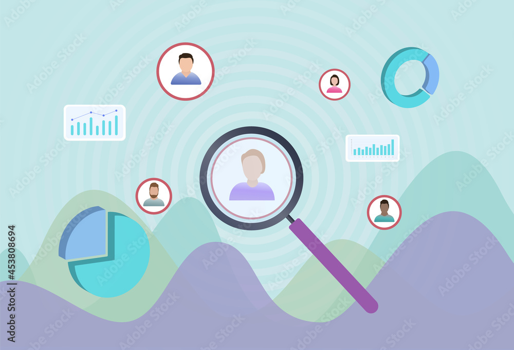 Aufkleber target audience portrait - segmentation, targeting and positioning stp digital marketing strategy. s