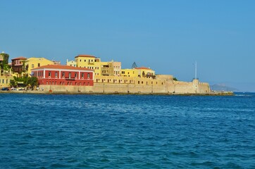 view of the fortress in the old town of Chania, Crete, Greece