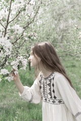 Portrait of a girl in the garden.