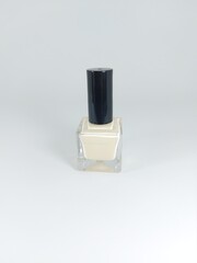 A cream nail polish on a white background. Used in nail design