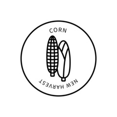 Line Icon Corn In A Simple Style. New Harvest. Vector sign in a simple style isolated on a white background.