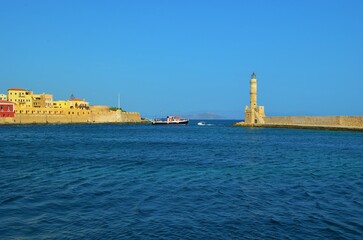 harbor in the old town of Chania, Crete, Greece