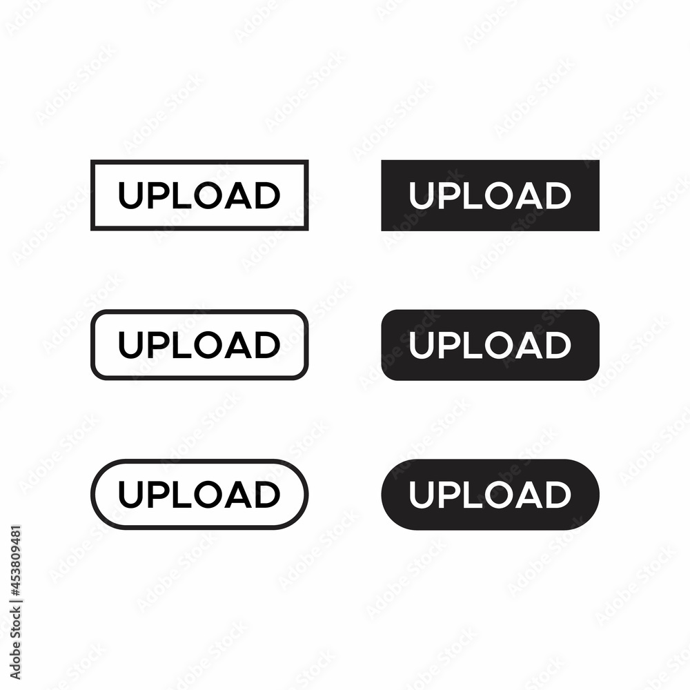 Poster upload button icon vector set collection