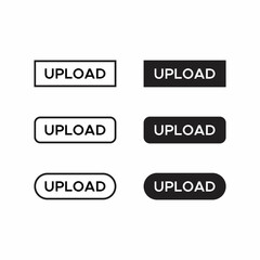 Upload Button Icon Vector Set Collection