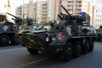 Armored vehicles at the parade in Kiev