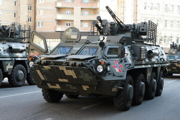Armored vehicles at the parade