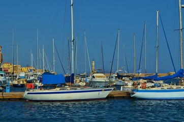 boats in marina, Chania, Crete, Greece