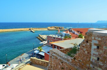 harbor in the old town of Chania, Crete, Greece