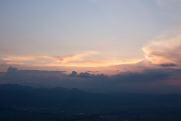 Sky at dusk in Japan