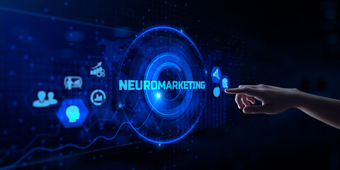 Neuromarketing cognitive sales advertising technology business concept on screen.