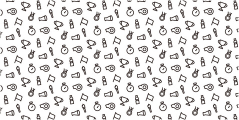 Fototapeta na wymiar Sports competition icon pattern background for website or wrapping paper (Monotone version)