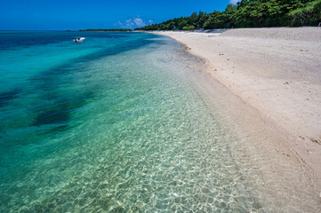 Bise Beach, Cape Bisezaki, Okinawa, Japan. A pristine beach on the main island of Okinawa with clear water and a beach reef