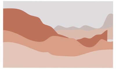 contemporary artistic abstract aesthetic mountains background illustration