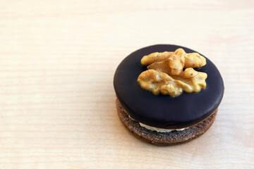 Delicious Ischler cookie with walnut. Homemade baking, Christmas time