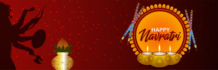 Creative vector illustration of happy navratri celebration banner