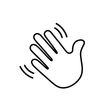 Clubhouse Icon In Flat Style. Icon Symbolizing Gesture Wave Hand, Hello, Hi, Bye, Goodbye, Hey. Clubhouse Logo App