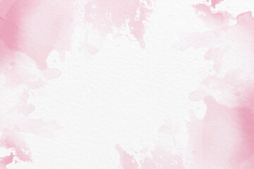 Abstract pink watercolor background. Grunge paint splash paper texture in pastel color. Light art ink aquarelle brush background