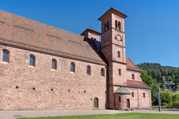Berühmte Klosterkirche in Baiersbronn Klosterreichenbach im Schwarzwald, Deutschland - obrazy, fototapety, plakaty