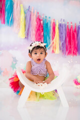 Fototapeta premium little child painting