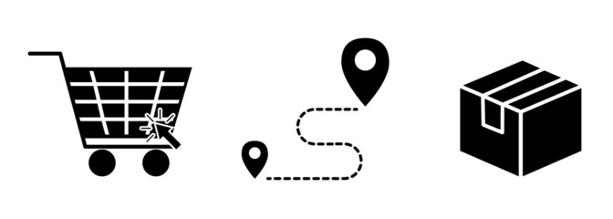 Click and collect concept. Clipart image isolated on white background