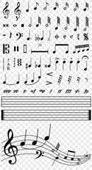 Music notes set symbol icon black vector illustration