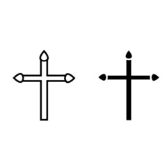 Christian cross vector icon. religion illustration sign. creed symbol. confession logo.