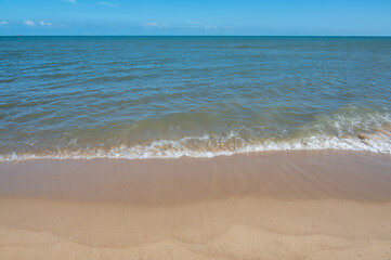 Summer beach, sea, and waves