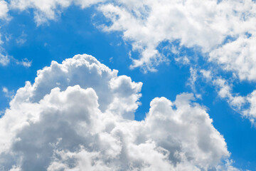 White clouds on the blue sky, background