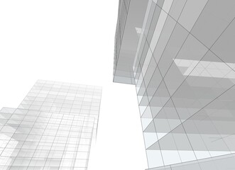 Fototapeta na wymiar abstract architecture 3d rendering