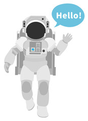 挨拶をしている降り立つ宇宙飛行士