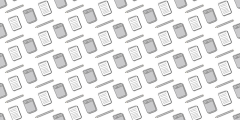 Notepad illustration background. Seamless pattern.Vector. メモ帳のパターン