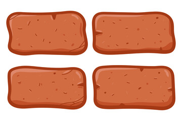Brick vector cartoon set isolated on a white background.