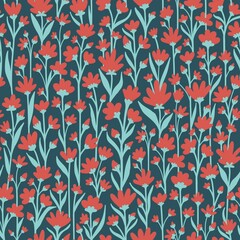 Red poppies pattern
