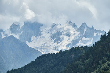mountains and clouds