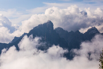 Sunset in Dolomites mountains, Alps, northern Italy