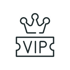 VIP ticket linear icon. Thin line customizable illustration. Contour symbol. Vector isolated outline drawing. Editable stroke