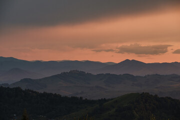 Sunset view of the mountains from the observation deck on Mount Tugaya