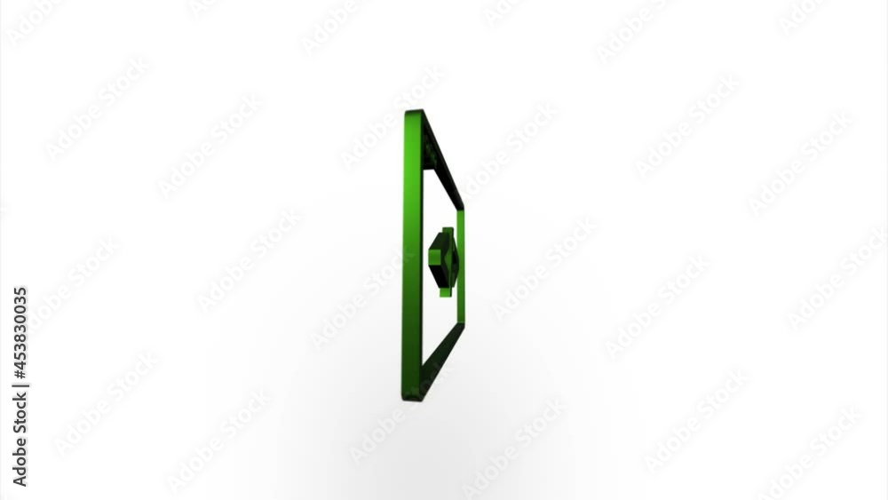 Poster Blue code browser icon flipping, rotation. Elegant 3d realistic light render. Seamless loop animation video