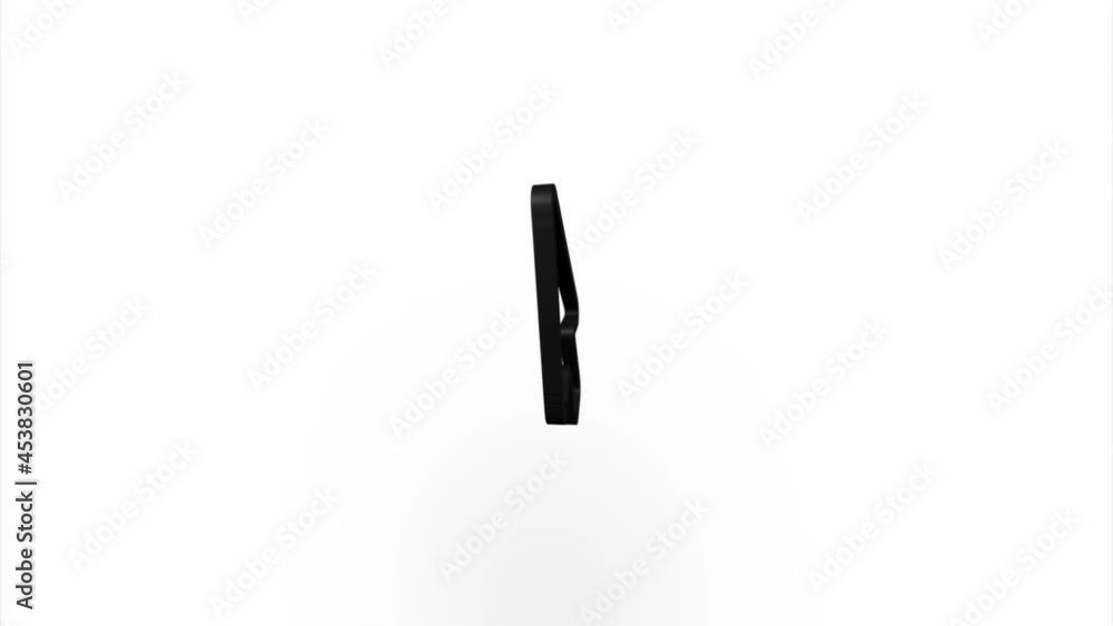 Poster Black arrow cursor icon flipping, rotation. Elegant 3d realistic light render. Seamless loop animation video