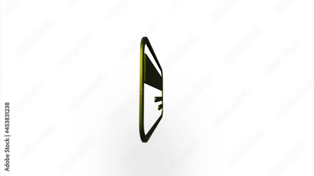 Aufkleber Gold credit card icon flipping, rotation. Elegant 3d realistic light render. Seamless loop animation video