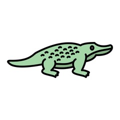 Vector Crocodile Filled Outline Icon Design