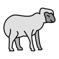 Vector Sheep Filled Outline Icon Design