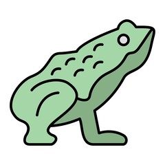 Vector Frog Filled Outline Icon Design