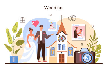 Wedding planner. Professional organizer planning wedding event.