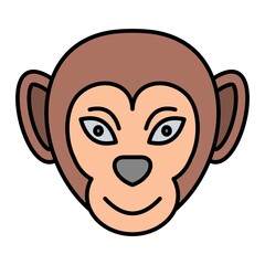 Vector Monkey Filled Outline Icon Design