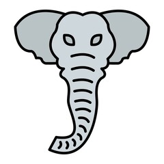 Vector Elephant Filled Outline Icon Design