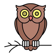 Vector Owl Filled Outline Icon Design