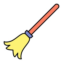 Vector Broom Filled Outline Icon Design